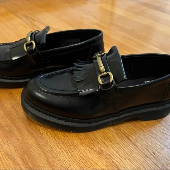 Dr. Martens Black Leather Loafers Adrian Snaffle Women’s 8 NIB - Picture 2 of 9